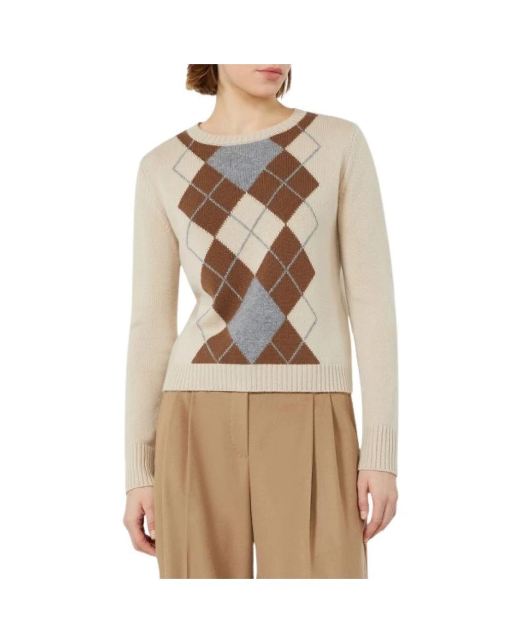 Max Mara Natural Round-Neck Knitwear