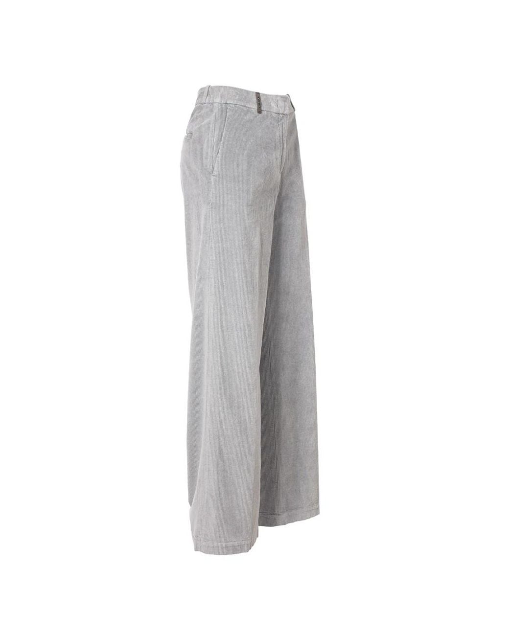Peserico Gray Wide Trousers