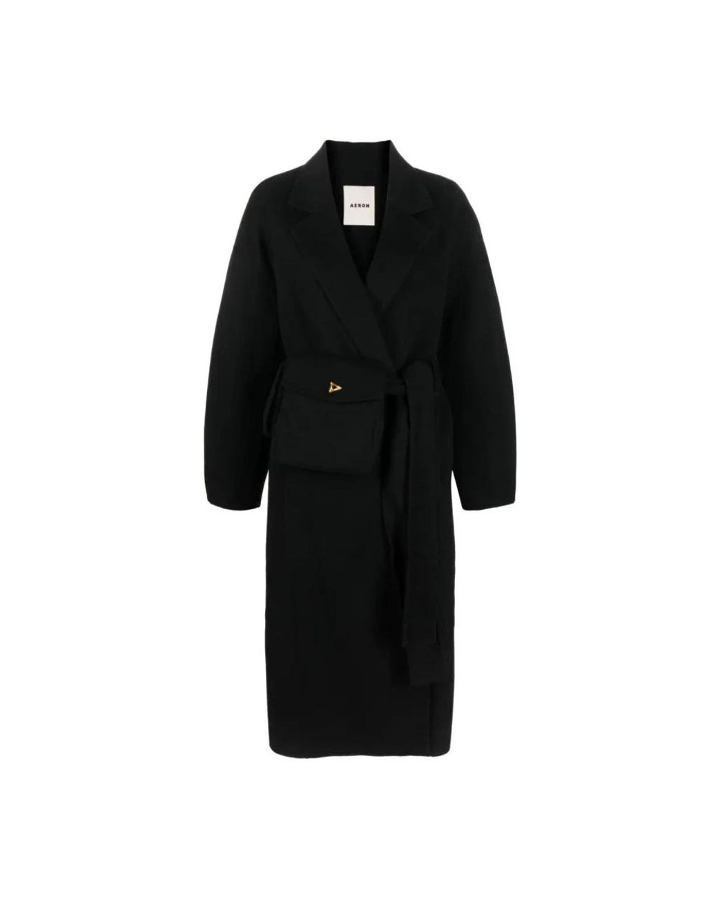 Aeron Black Belted Coats