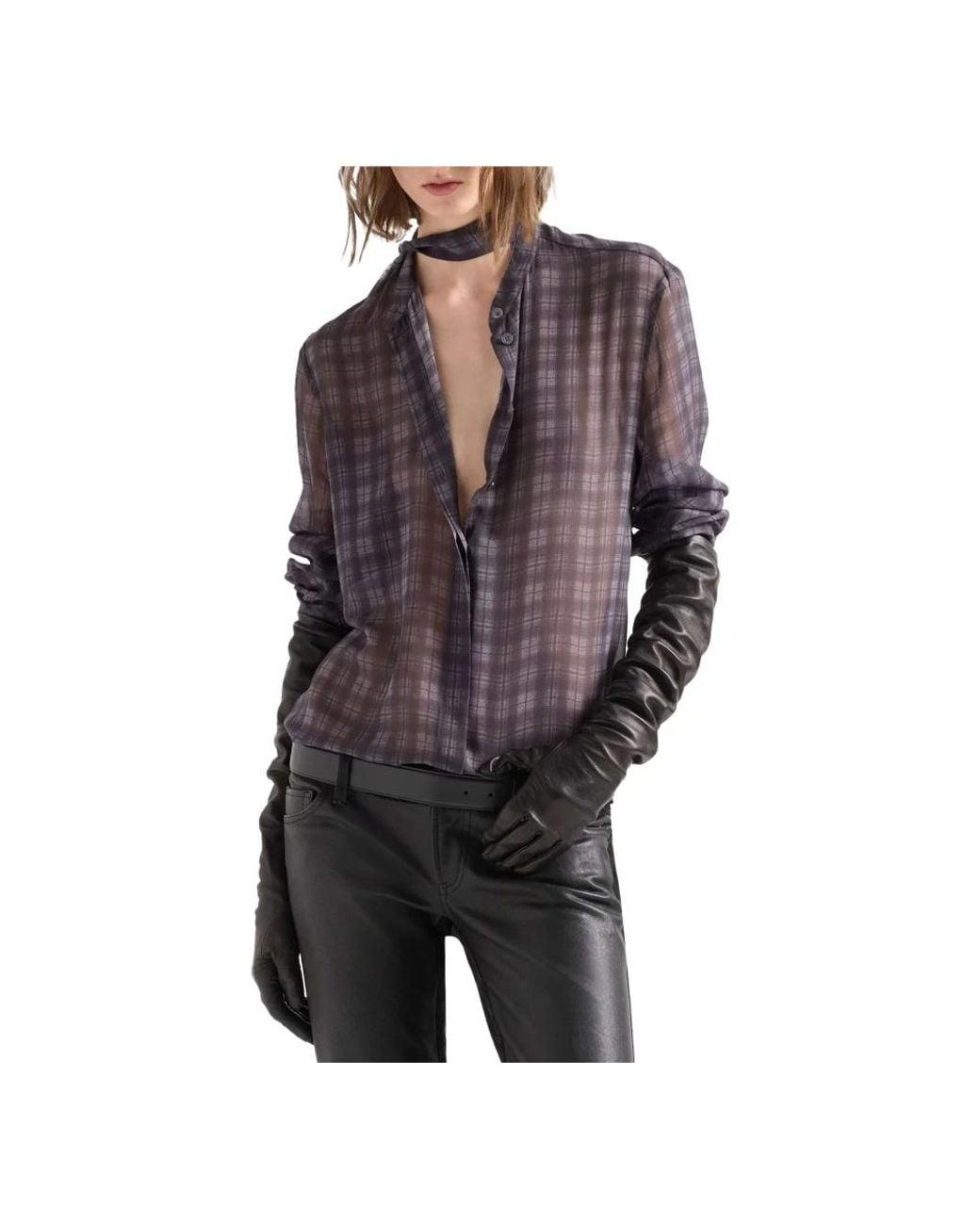 7 For All Mankind Gray Blouses