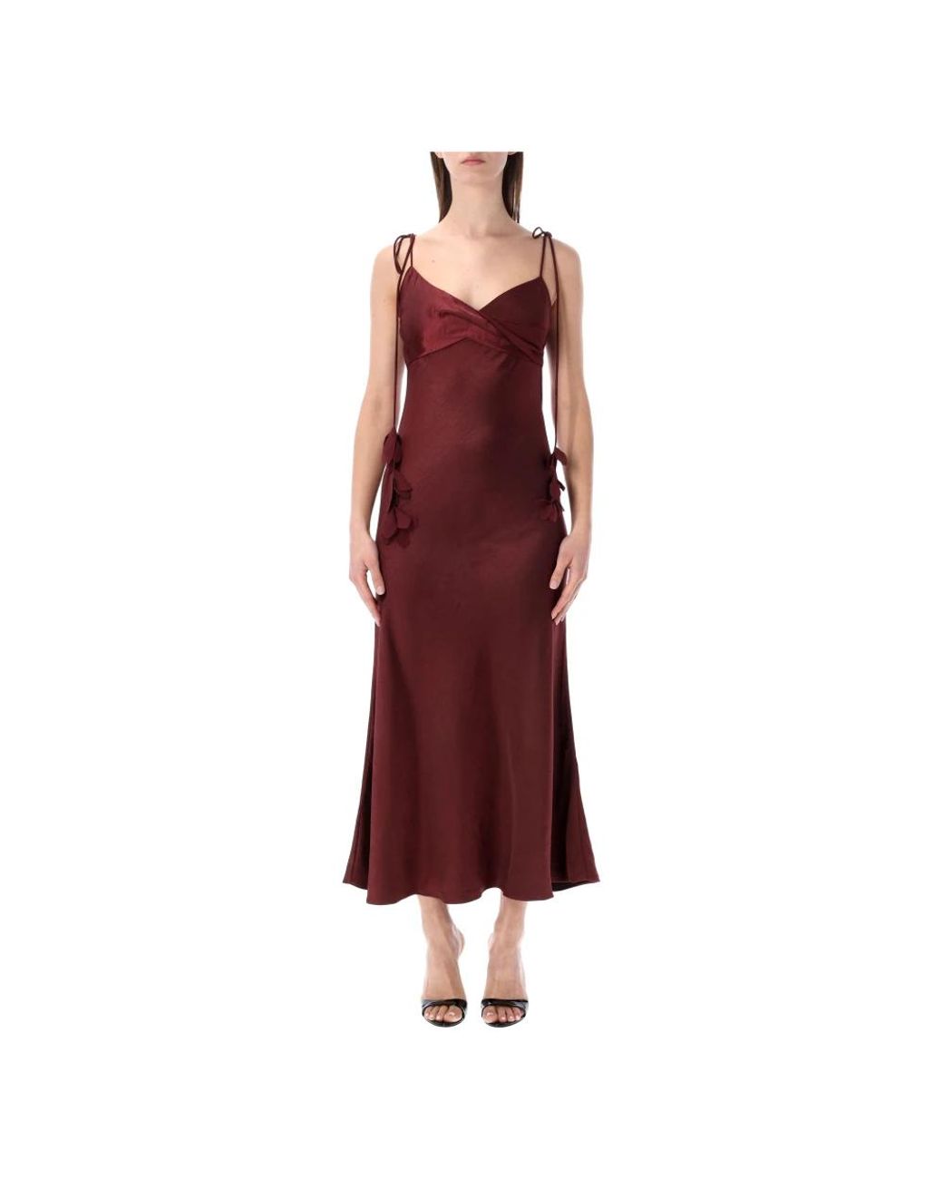 Midi Dresses Self-Portrait de color Red