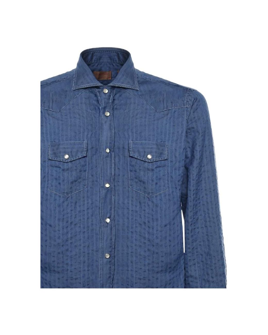 Borriello Blue Denim Shirts for men