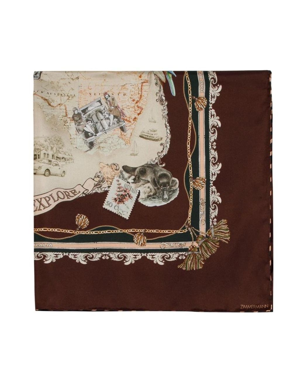 Zimmermann Brown Silk Scarves