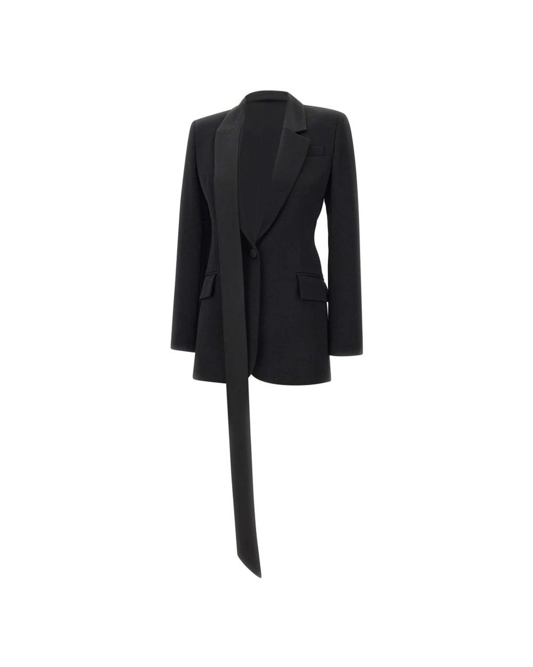 The Attico Jassen ,Zwart ,Leer Wool Blazer in het Black