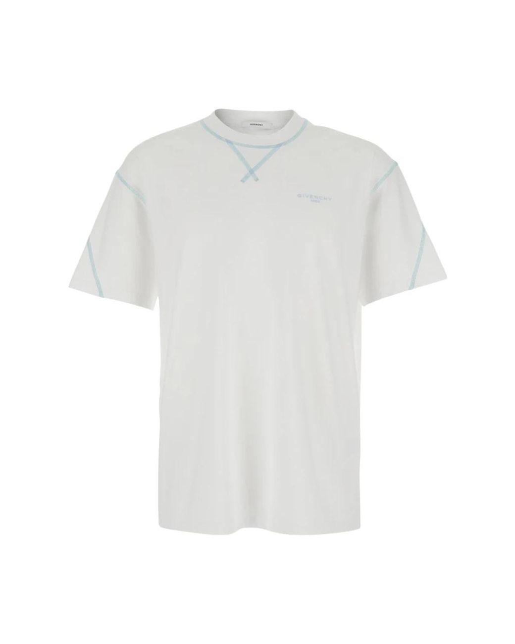 Givenchy Tops ,Wit ,Katoen Wit T-Shirt Met Logo Op De Voorkant Van Katoen Voor in het White voor heren