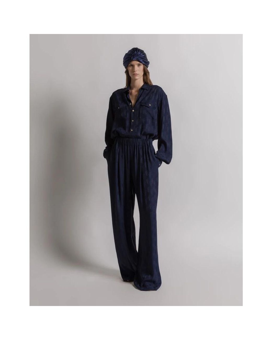 Alberta Ferretti Blue Wide Trousers