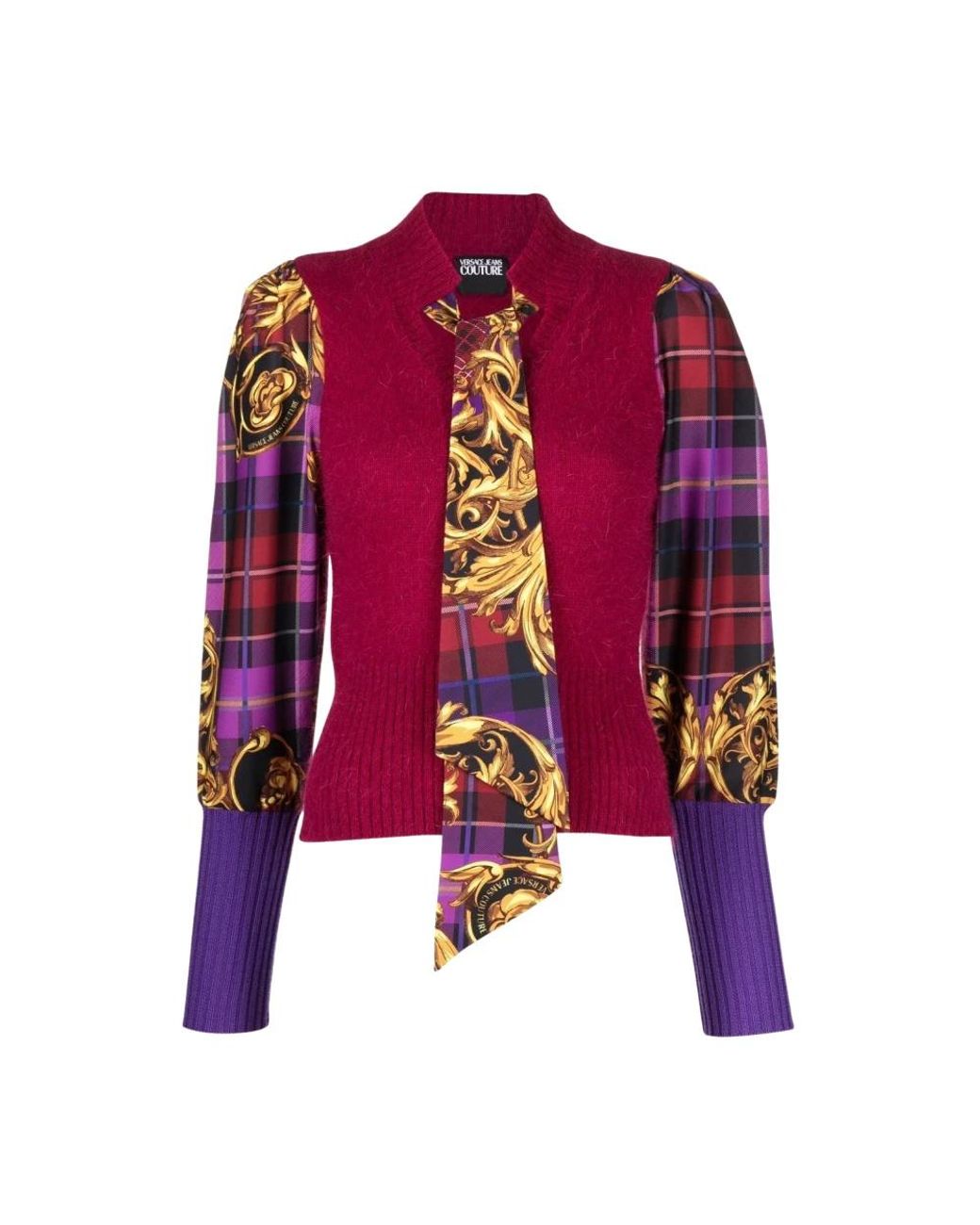 Versace Jeans Couture Purple Round-Neck Knitwear
