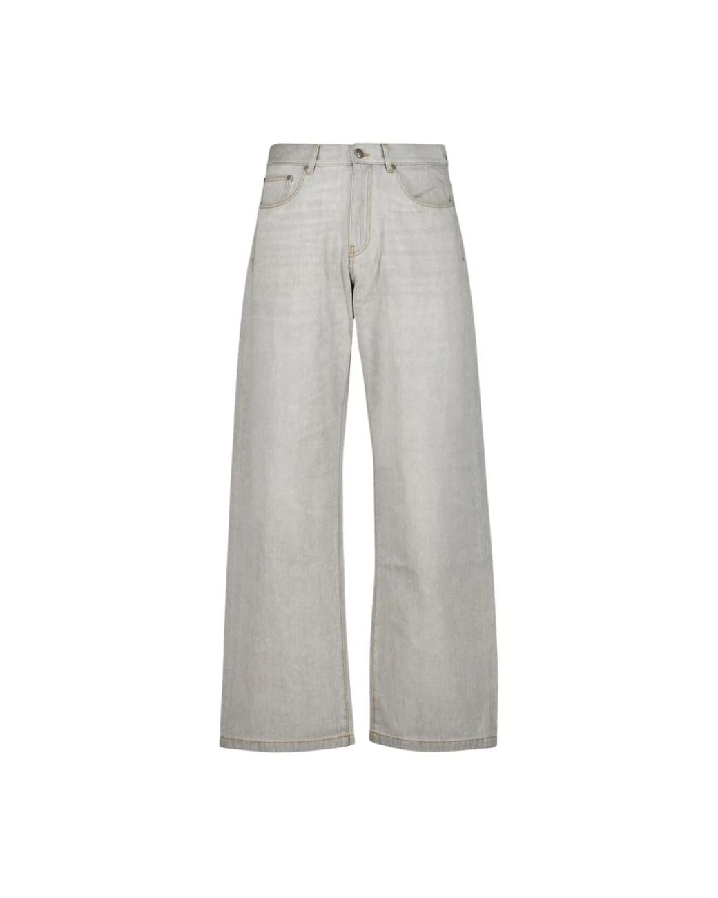 Palm Angels Gray Wide Jeans for men