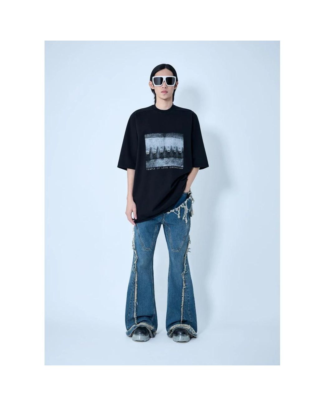 Rick Owens Blue Flared Jeans for men