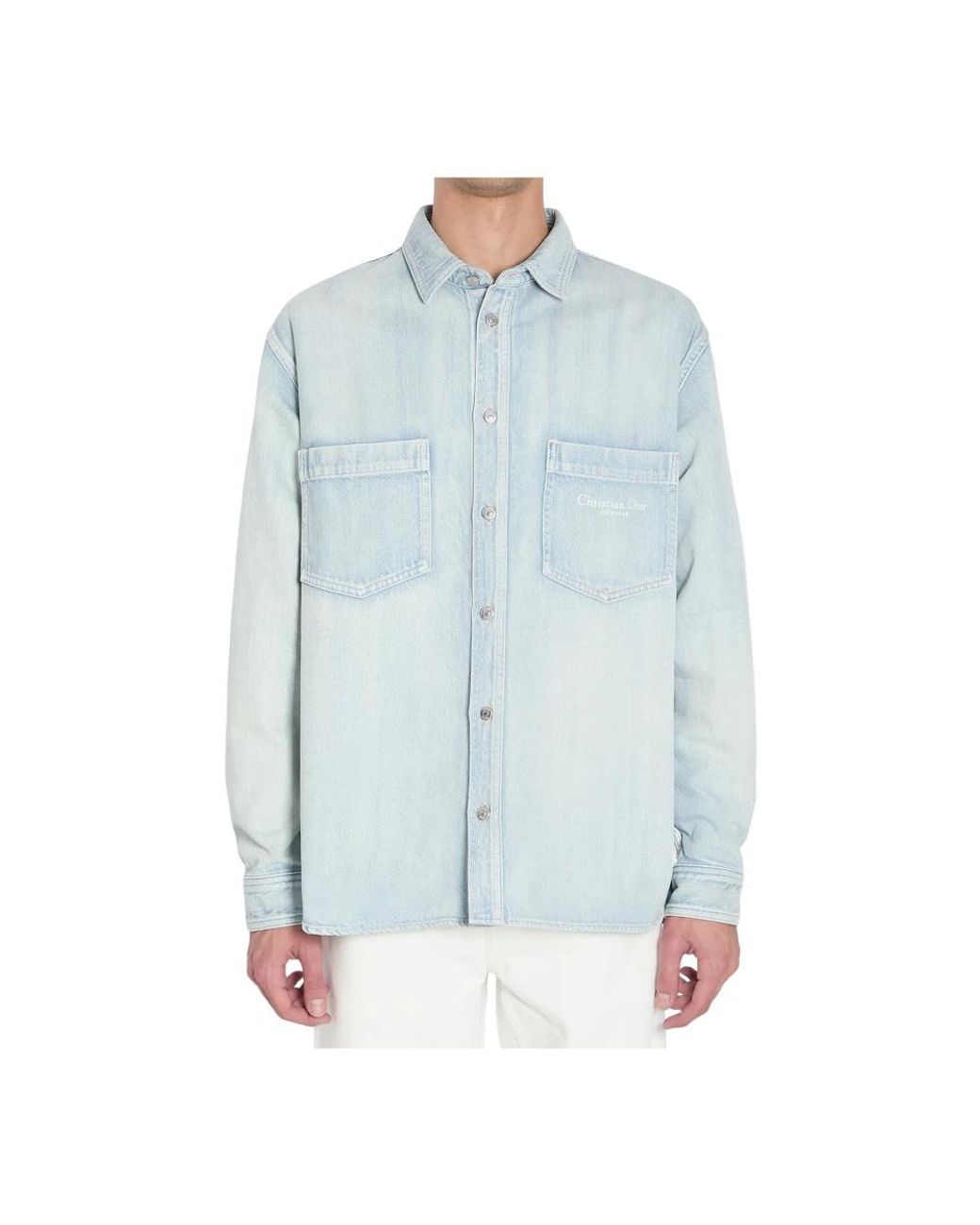 Dior Blue Denim Shirts for men