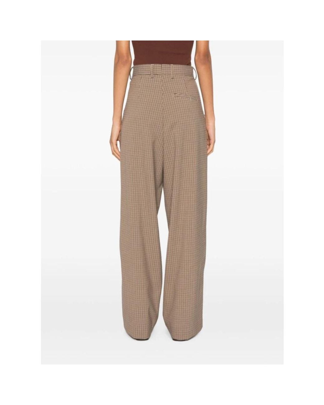 White Sand Brown Wide Trousers