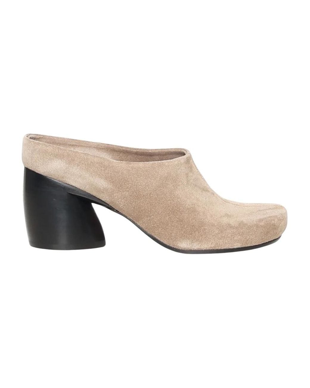 Loewe White Heeled Mules