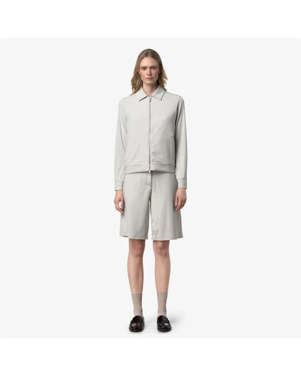 K-Way Gray Leather Jackets