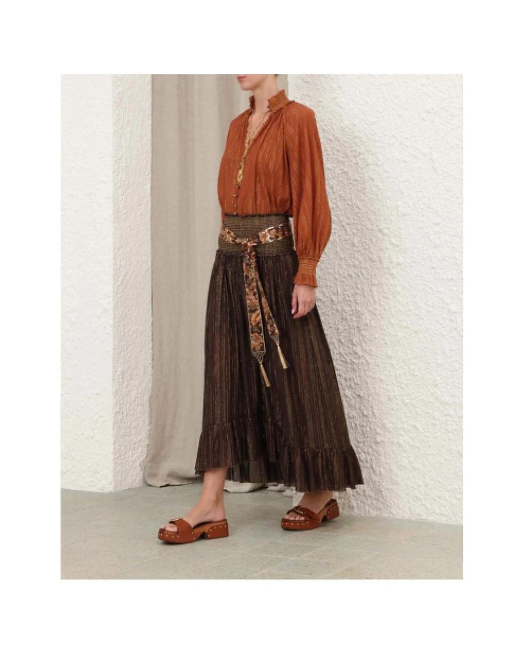 Zimmermann Brown Midi Skirts
