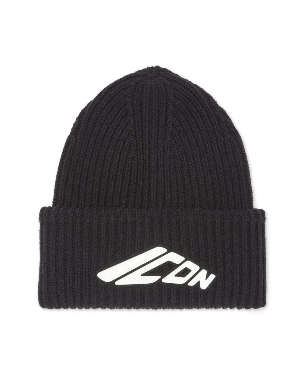 DSquared² Icon Gerippte Strickmütze in Black für Herren