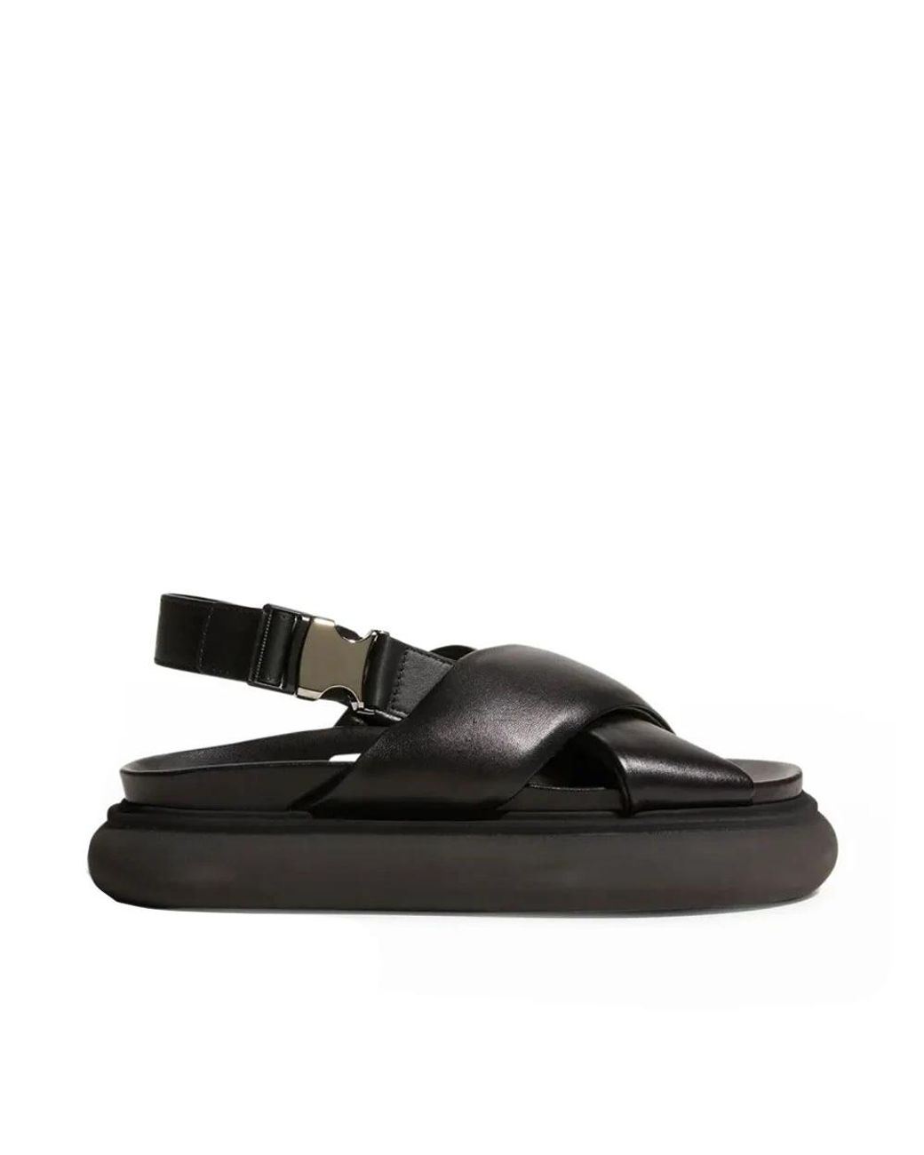 Moncler Black Flat Sandals