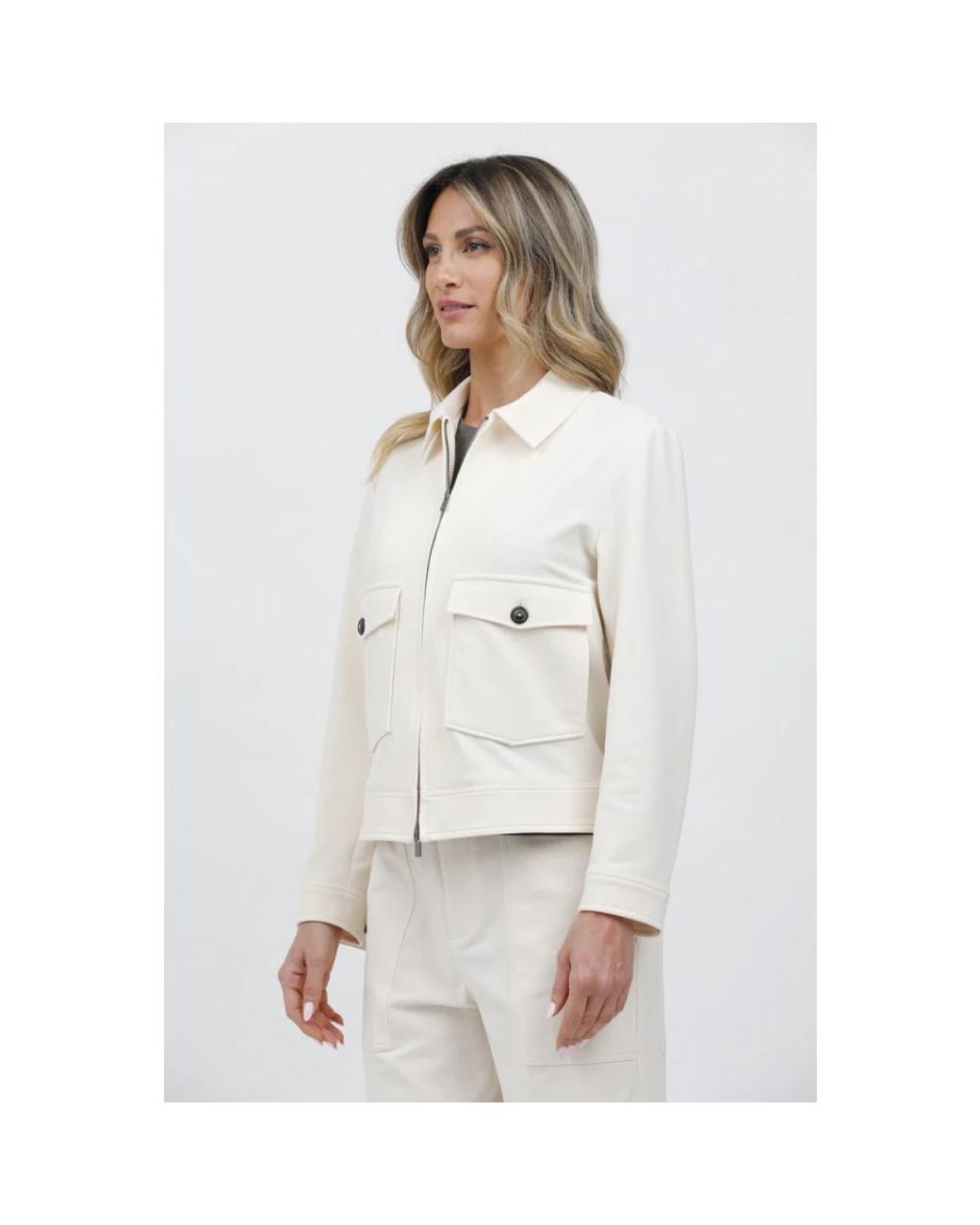 Circolo 1901 White Fleece-Blouson-Jacke