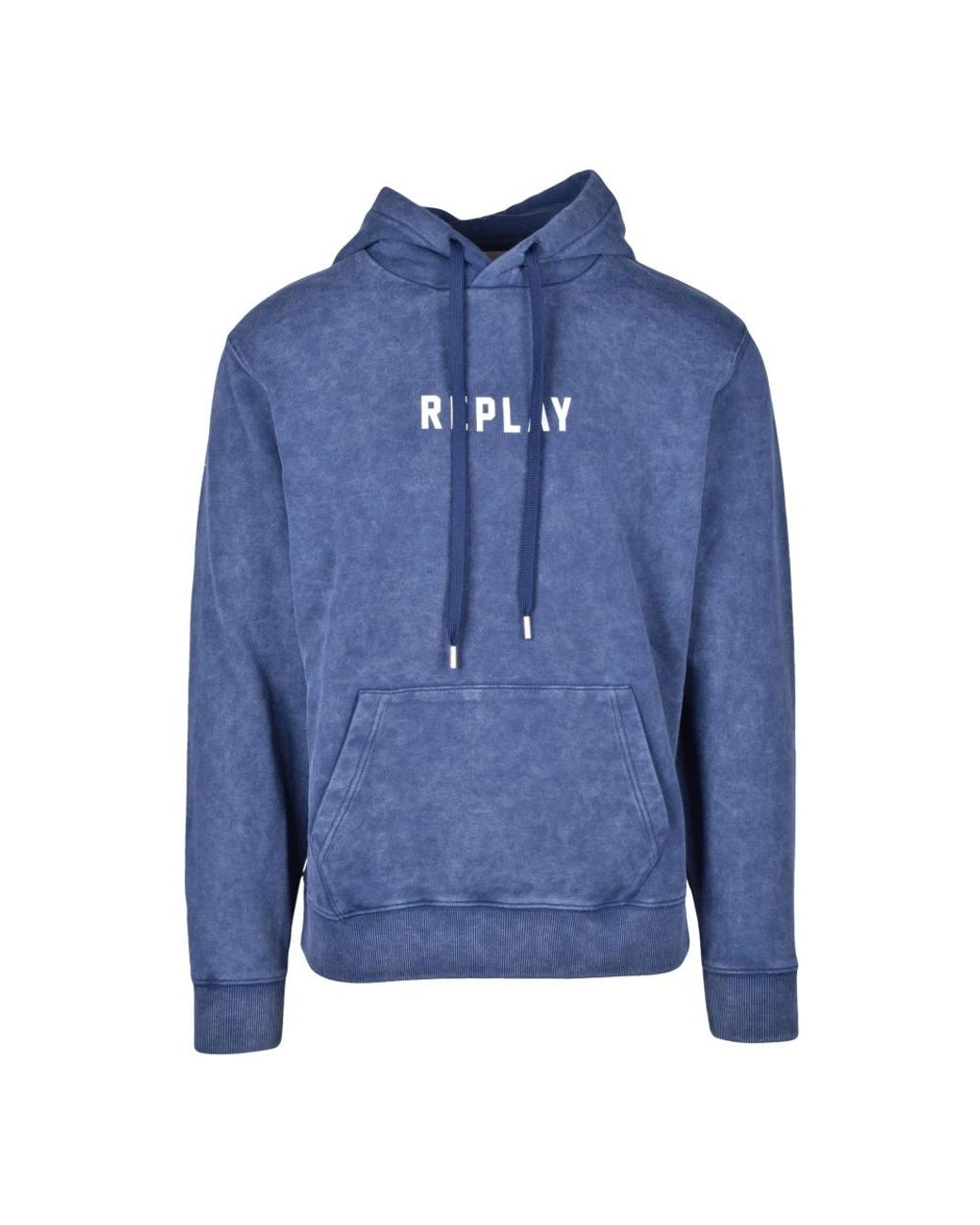 Replay Hoodies & Sweatvesten ,Blauw ,Katoen Hooded Sweatshirt in het Blue voor heren