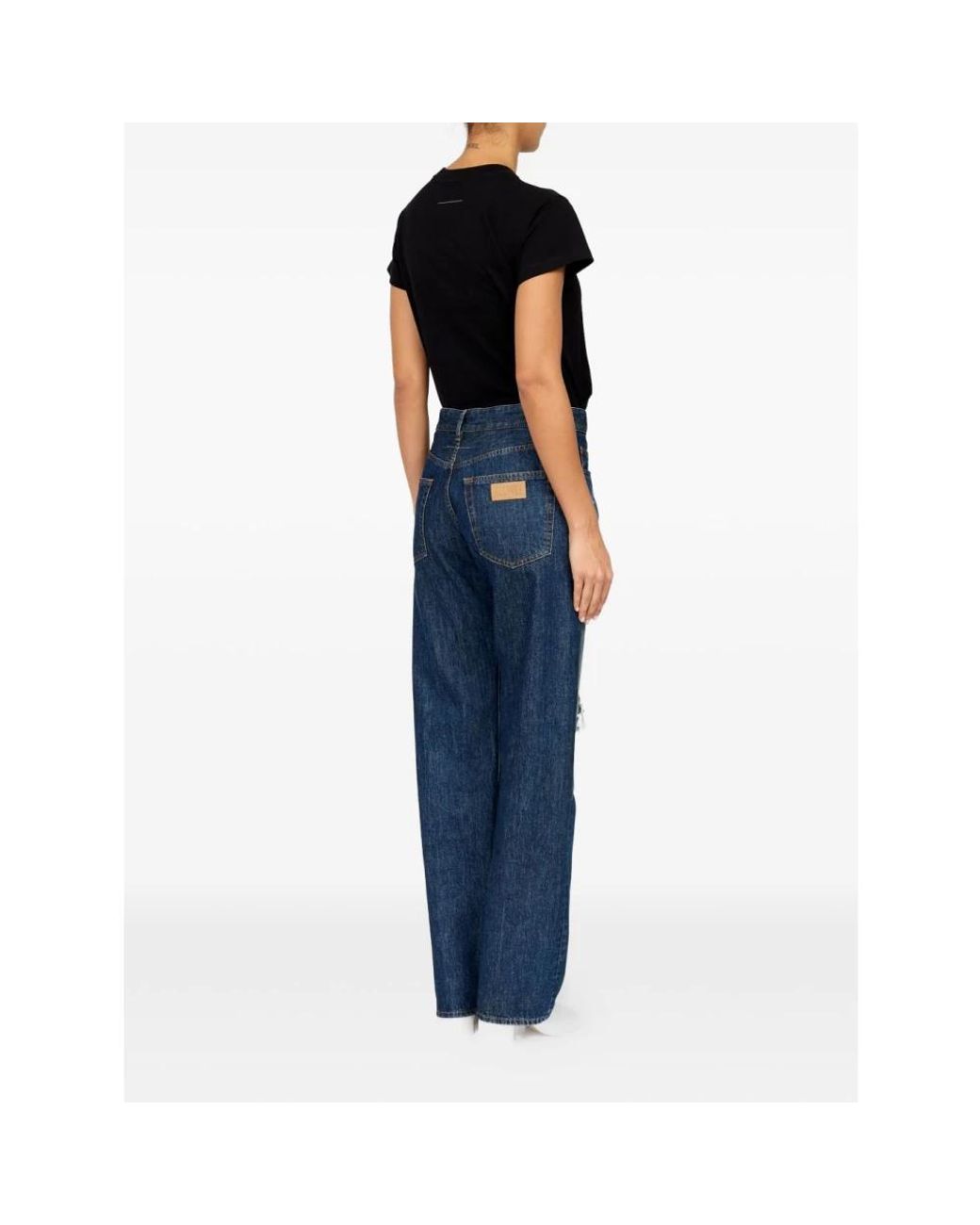 MM6 by Maison Margiela Blue Wide Jeans