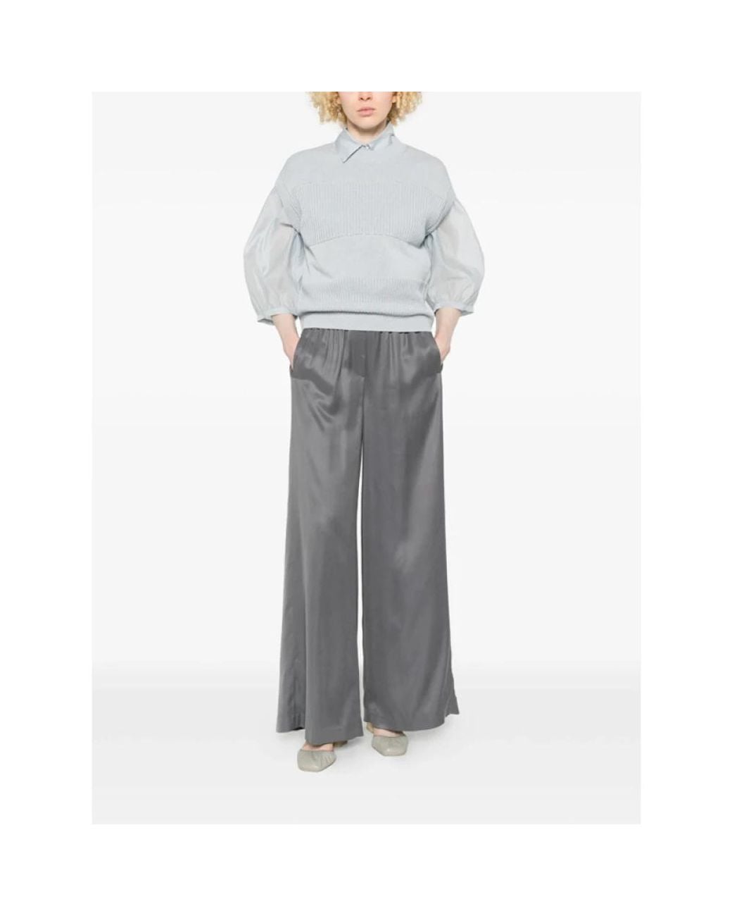 Round-Neck Knitwear Peserico de color White