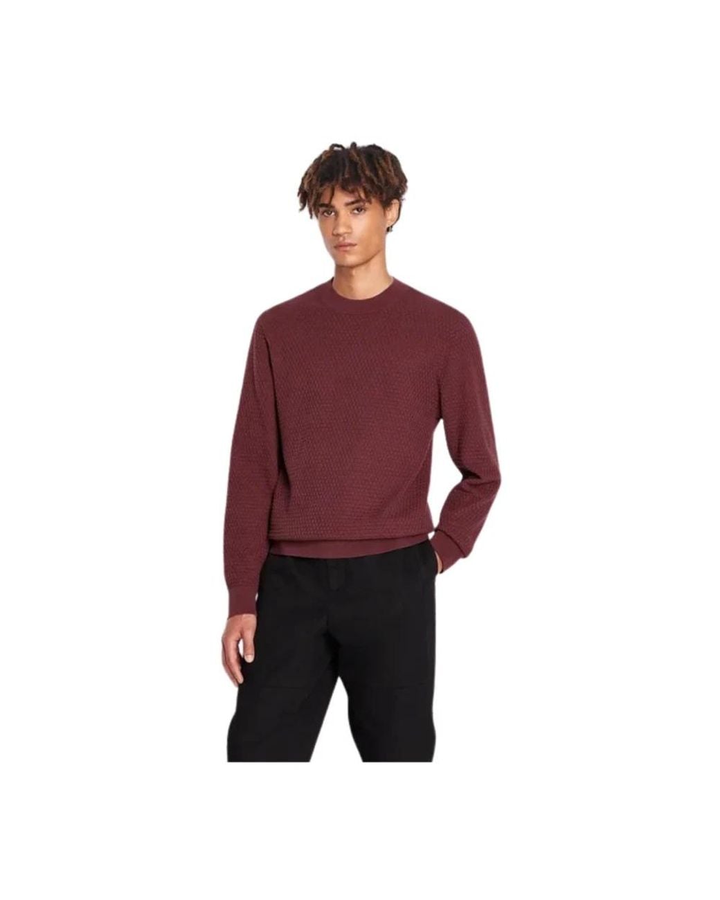 ARMANI EXCHANGE Purple Round-Neck Knitwear for men