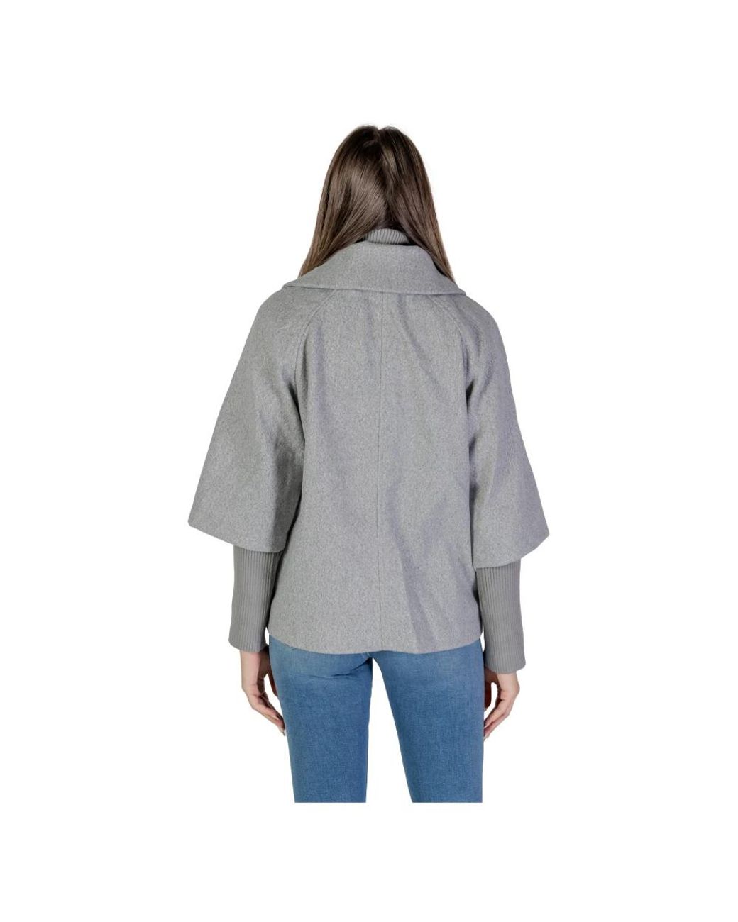 Jacqueline De Yong Gray Double-Breasted Coats