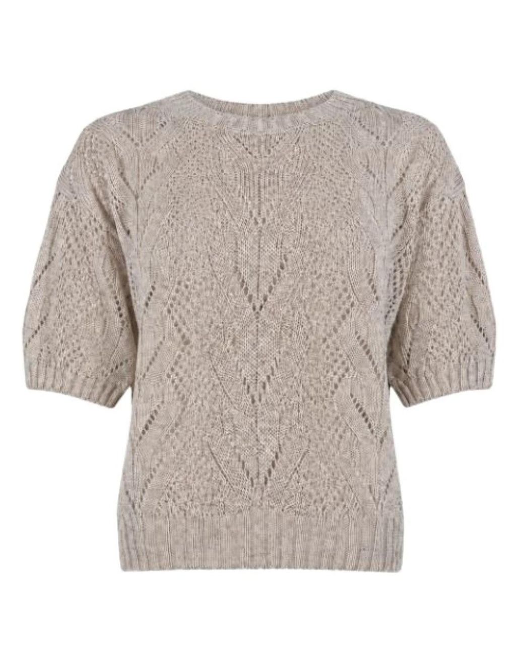 D.exterior Gray Round-Neck Knitwear