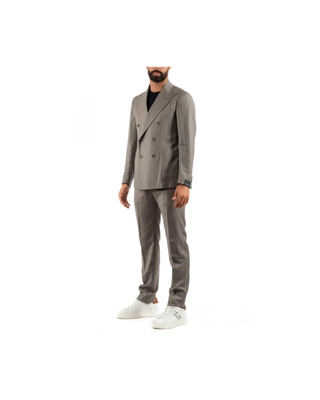 Tagliatore Kostuums ,Bruin ,Wol Double Breasted Suit in het Gray voor heren