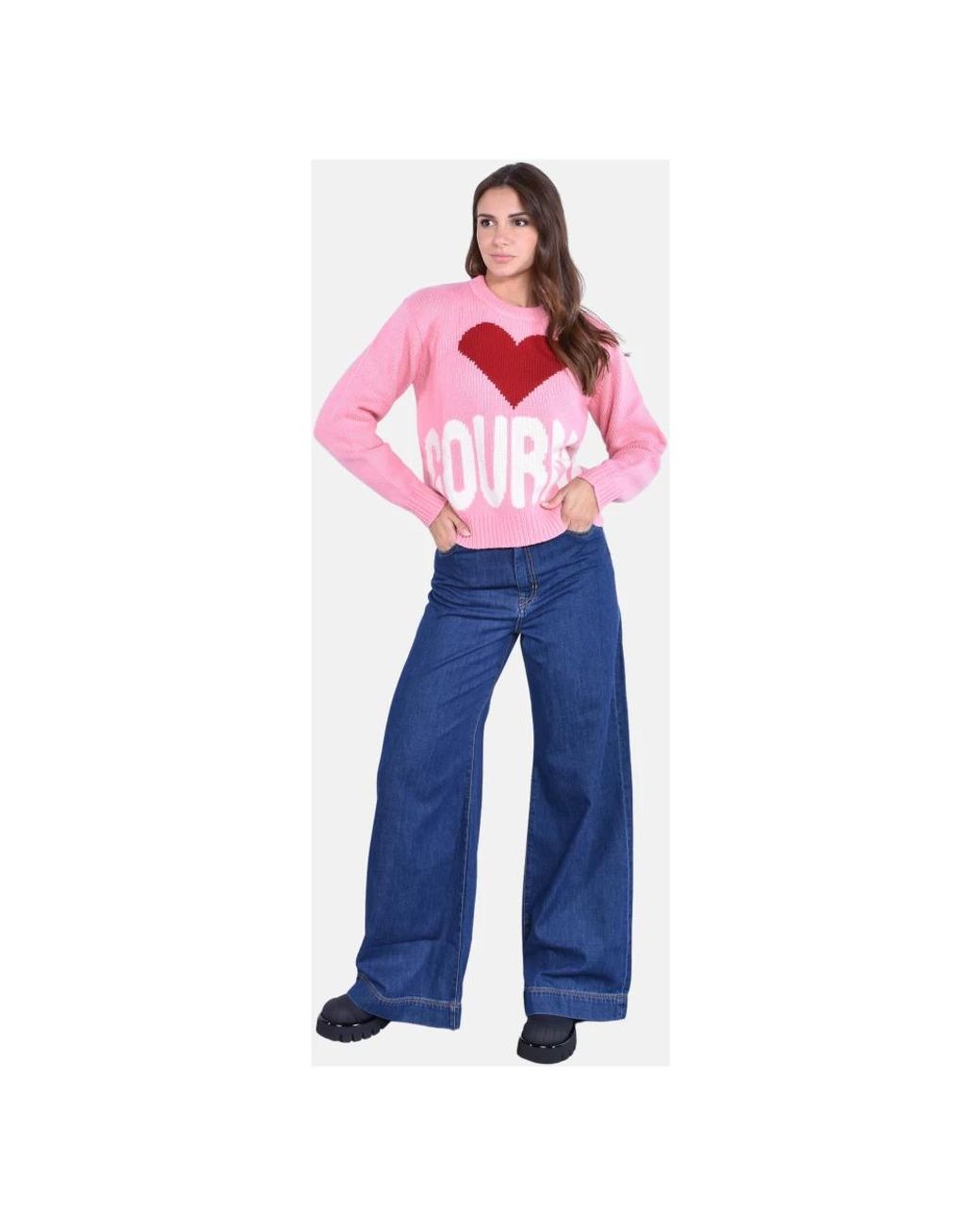 Mc2 Saint Barth Red Round-Neck Knitwear