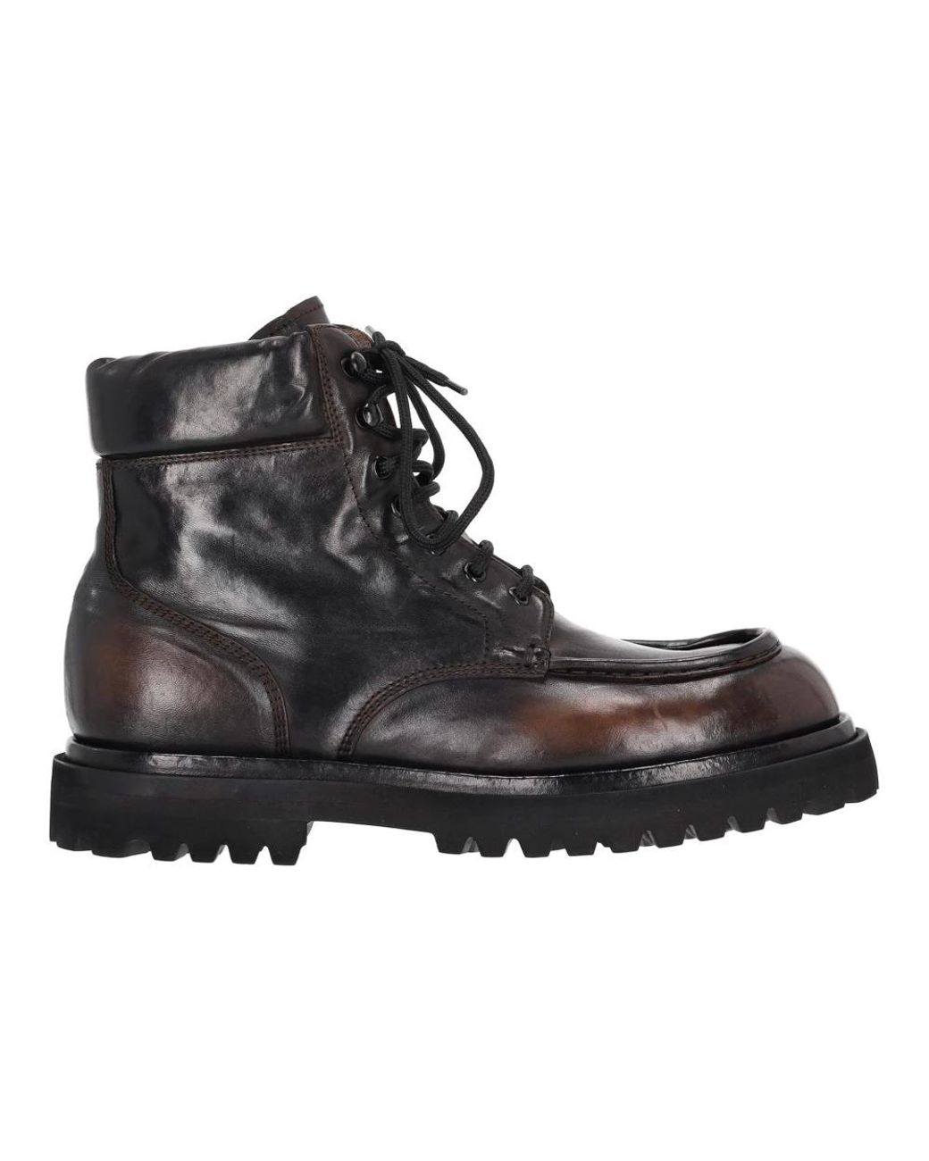 Officine Creative Black Lace-Up Boots for men