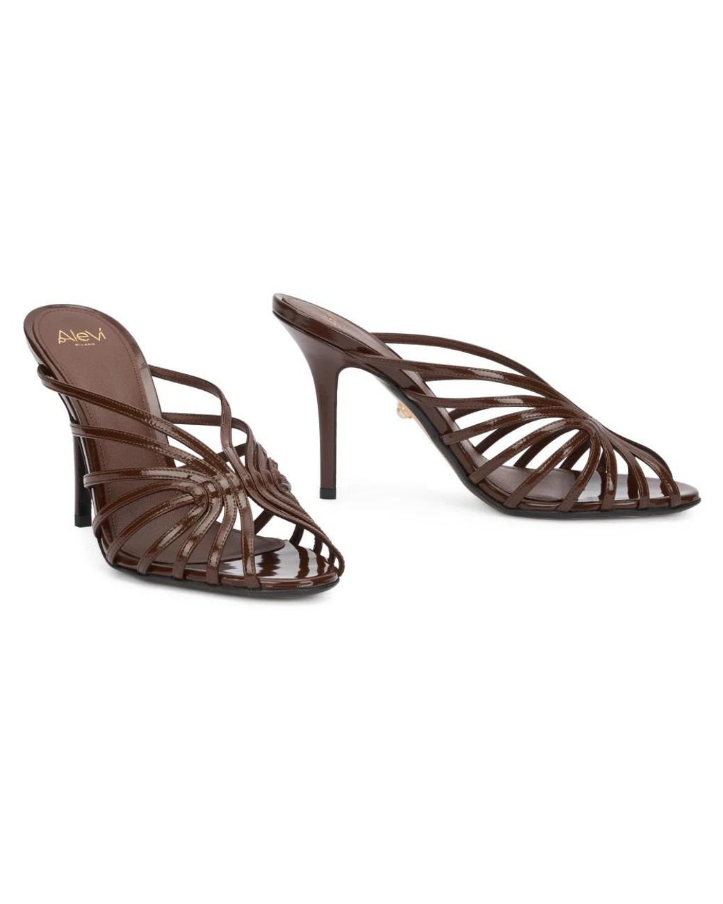 ALEVI Brown Heeled Mules