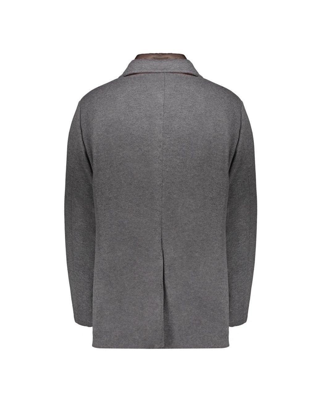 Moorer Gray Double-Breasted Coats for men