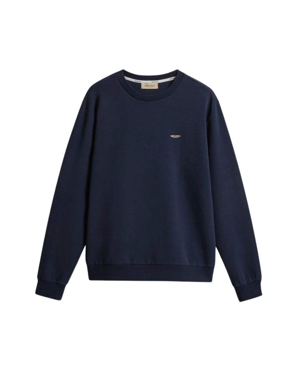 Woolrich Logo Crew Neck Sweater in het Blue voor heren