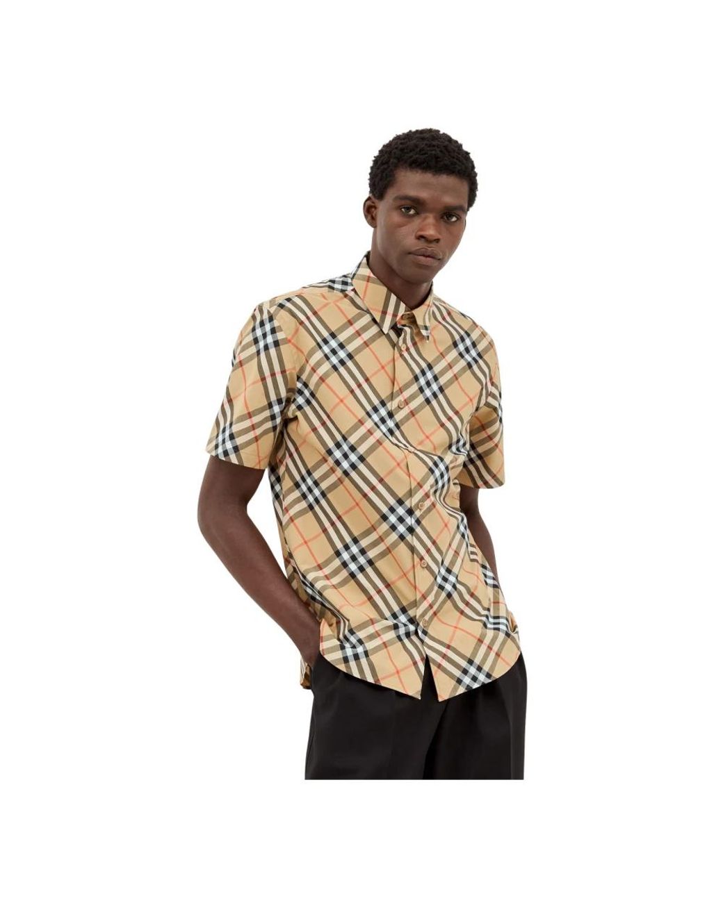Burberry Metallic Short Sleeve Shirts for men