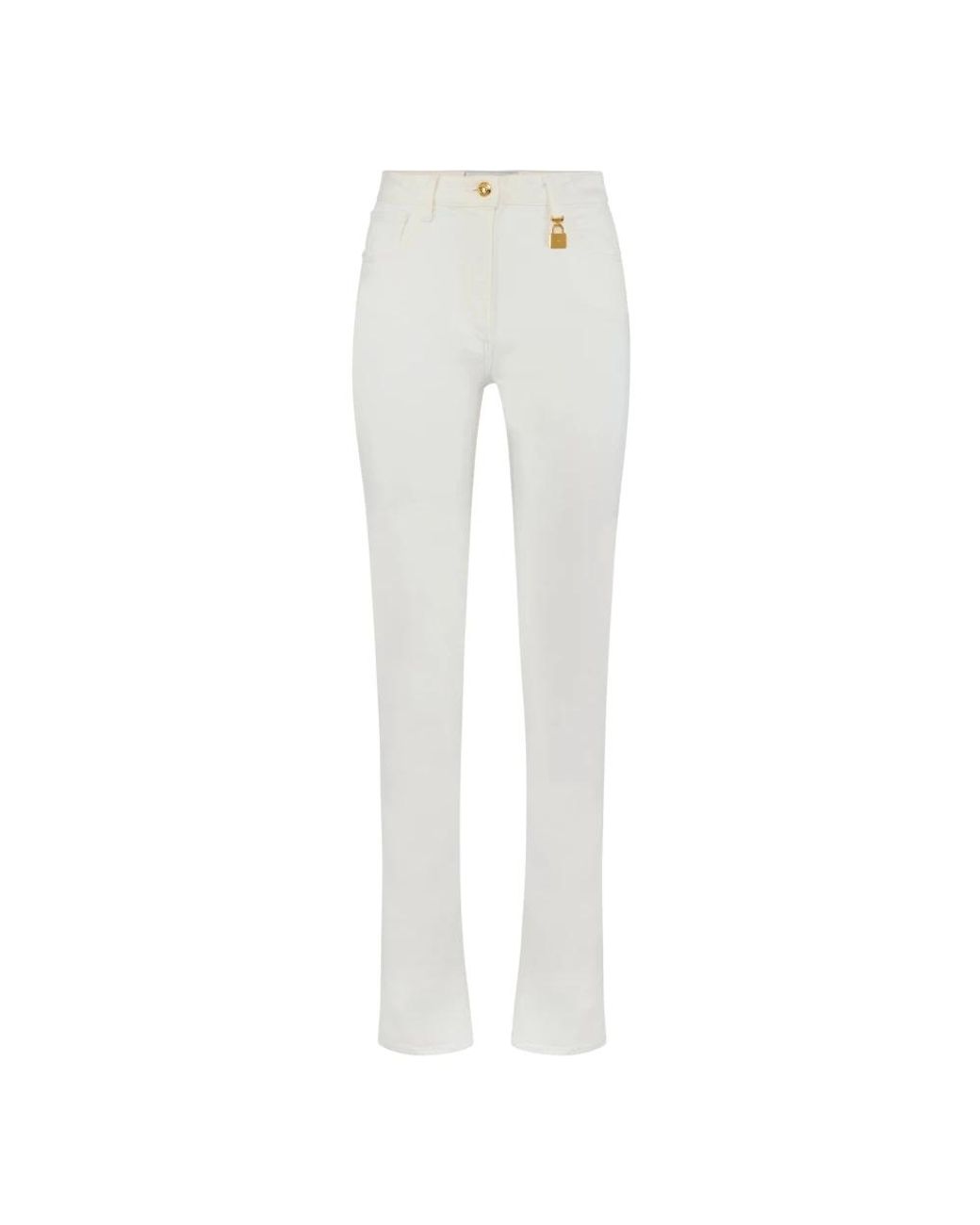 Elisabetta Franchi White Straight Fit Jeans