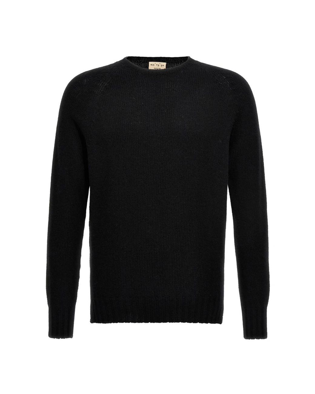 Ma'ry'ya Black Round-Neck Knitwear for men