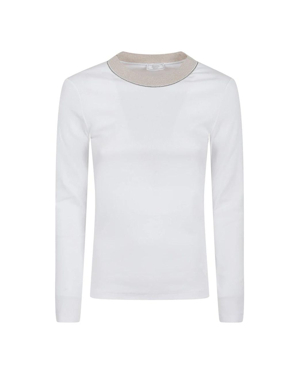 Peserico White Long Sleeve T-Shirts