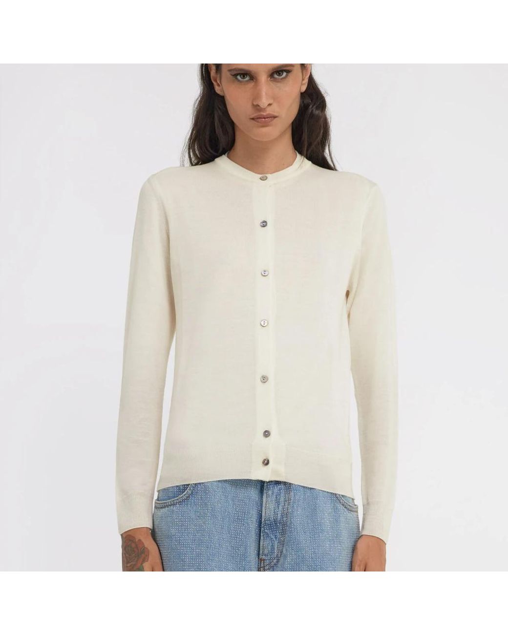Roberto Cavalli White Cardigans