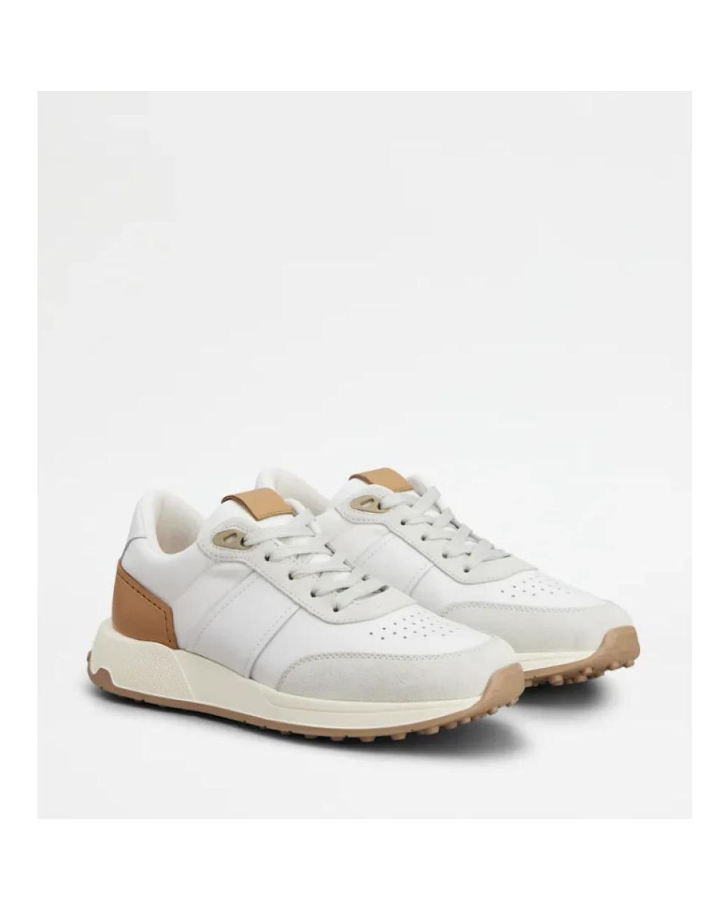 Tod's Schoenen ,Wit ,Leer Panelled Sneakers in het White voor heren