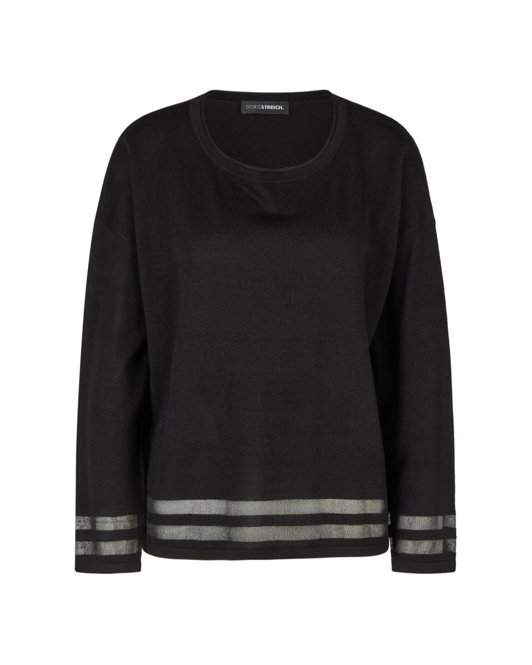 Doris Streich Rundhals-Strickpullover in Black für Herren