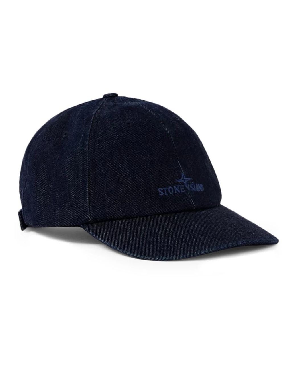 Stone Island Accessoires ,Blauw ,Katoen Baseballpet Met Geborduurd Logo in het Blue voor heren