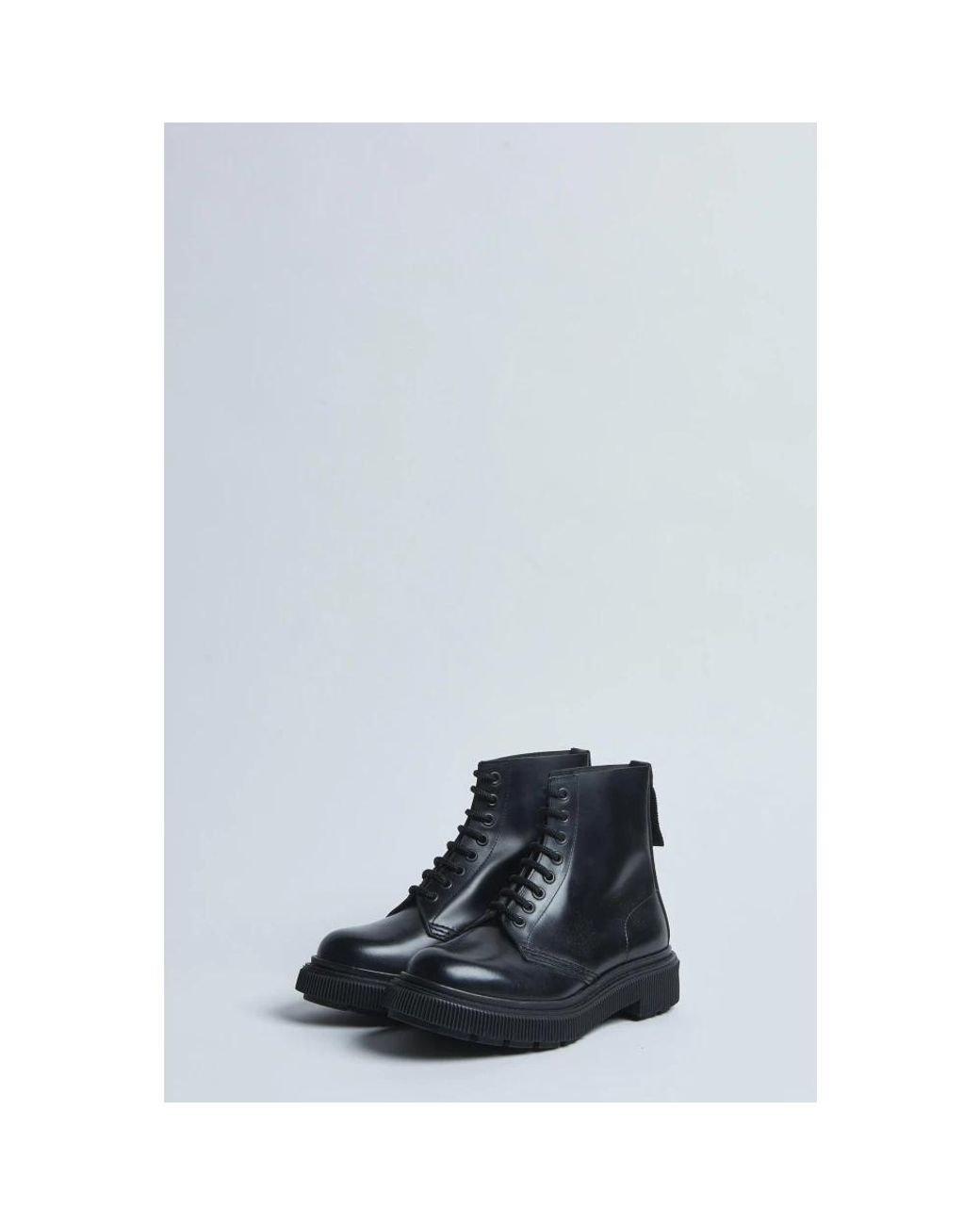 Adieu Black Lace-Up Boots