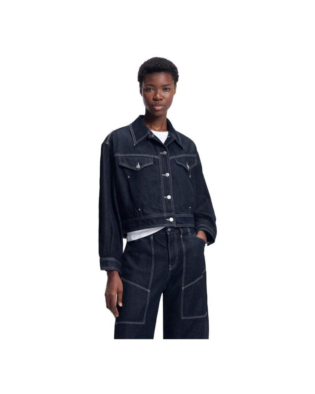 Denim Jackets Boss de color Blue