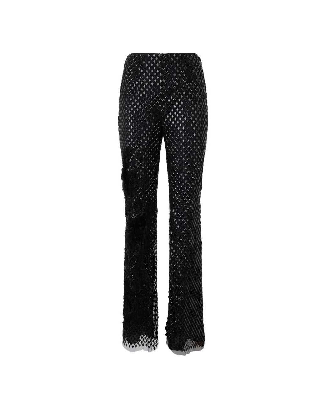 Alberta Ferretti Black Wide Trousers