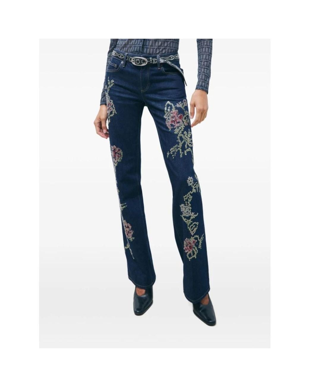 Tory Burch Blue Straight Fit Jeans