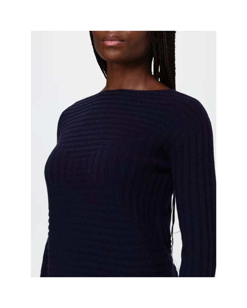 Emporio Armani Blue Round-Neck Knitwear