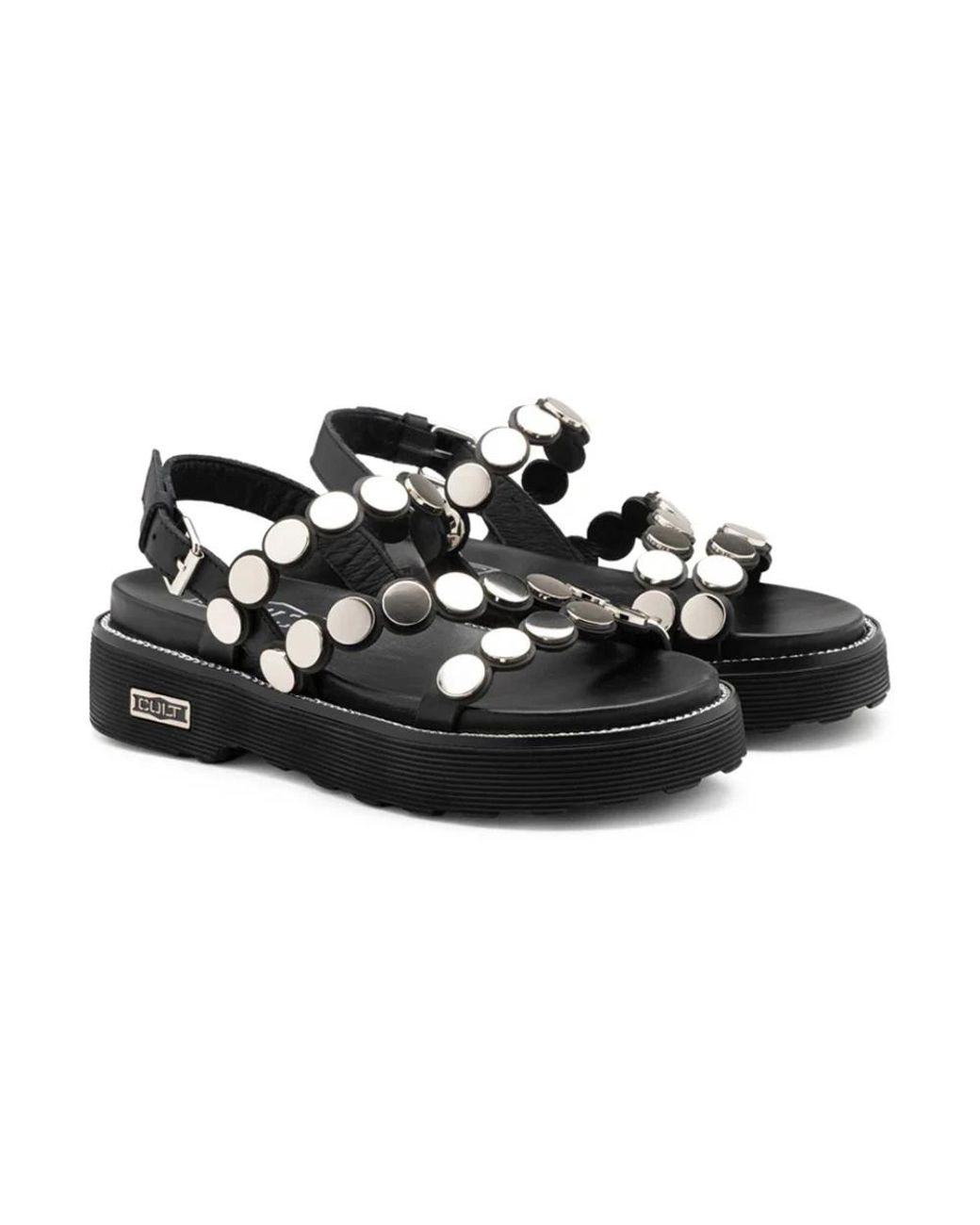Cult Black Flat Sandals