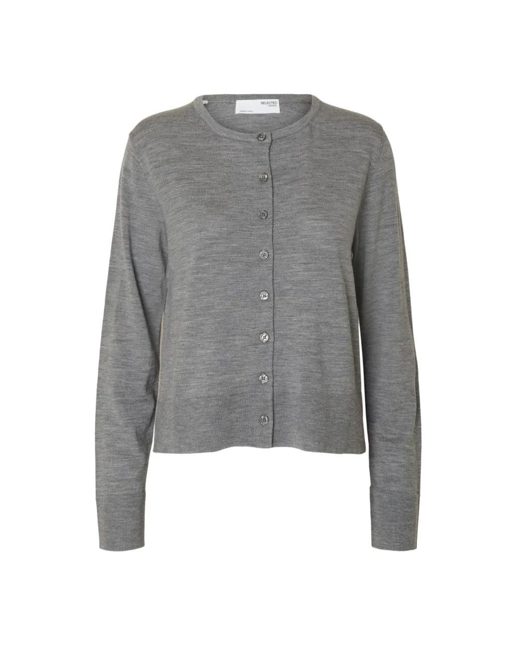 SELECTED Truien & Vesten ,Grijs ,Wol Merino Gebreide Vest in het Gray