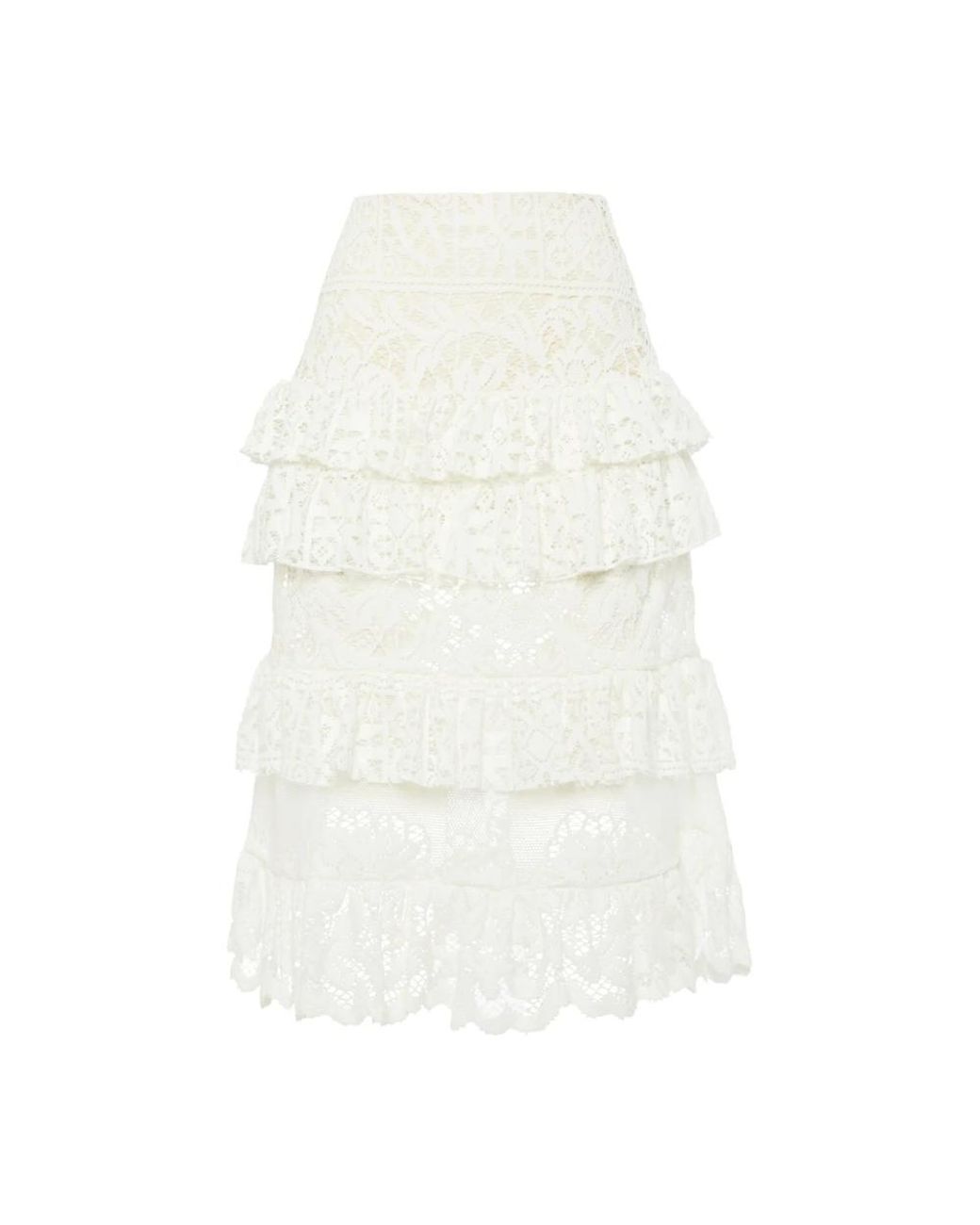 LaDoubleJ Rokken ,Wit ,Katoen Footloose Lacey Skirt in het White