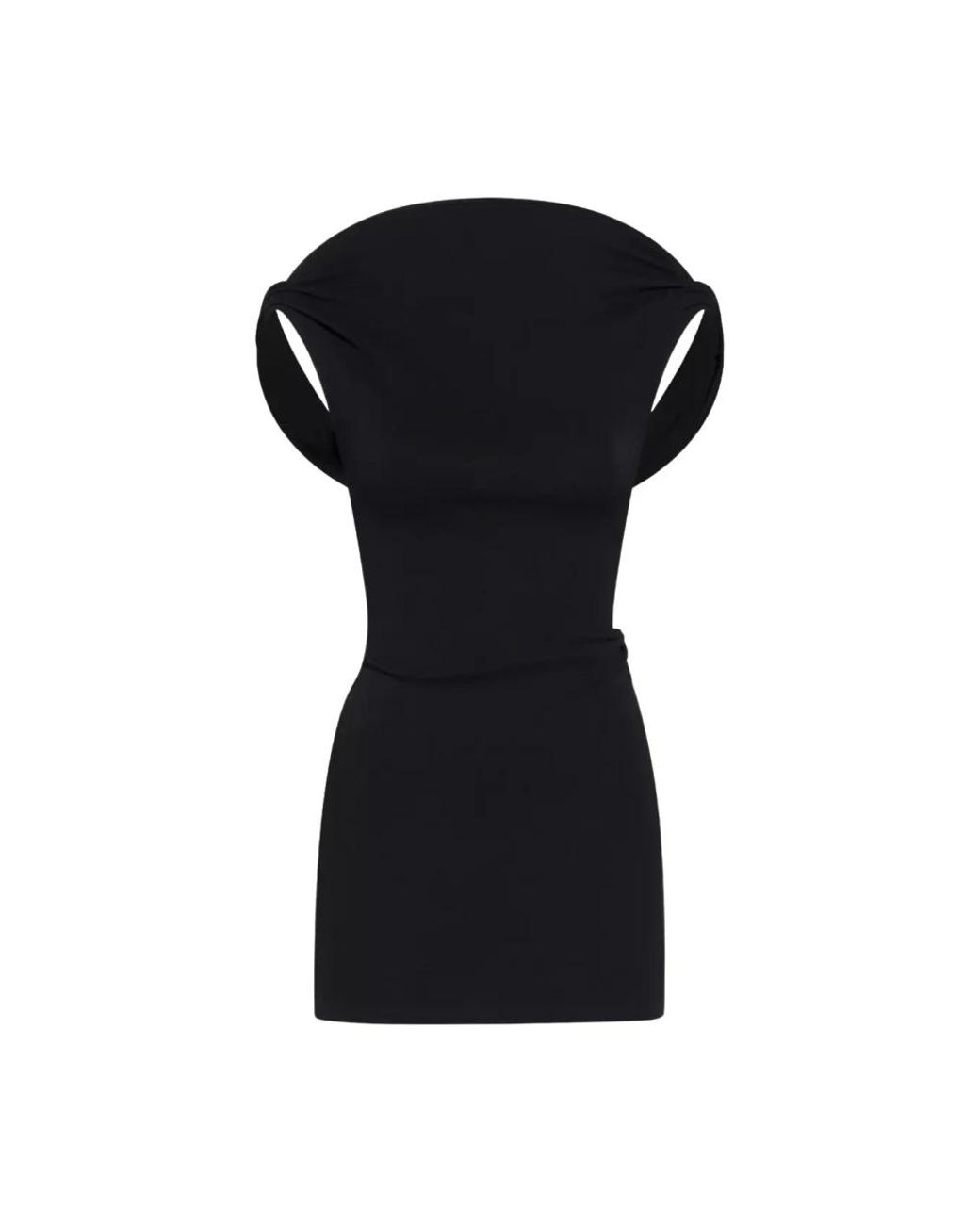 Jacquemus Kleedjes ,Zwart ,Zwarte Mini Jurk Met Open Rug in het Black